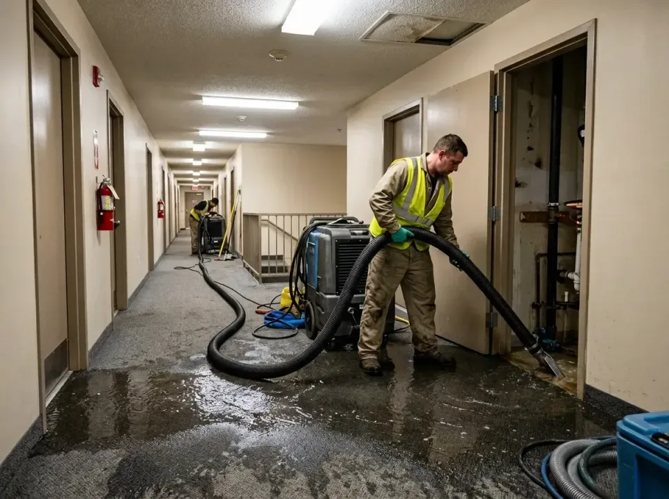 multi-unit-apartment-hallway-f-005 — frequently asked questions, Emergency Burst Pipe Water Extraction & Removal in Van Alst…